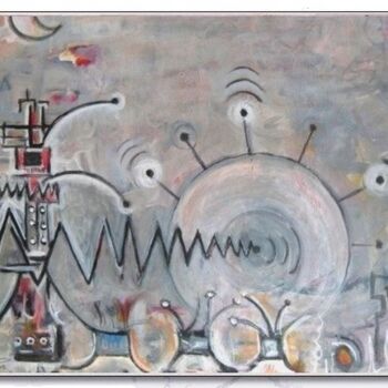 Malerei mit dem Titel "Le signal" von Michel Grimard, Original-Kunstwerk, Acryl
