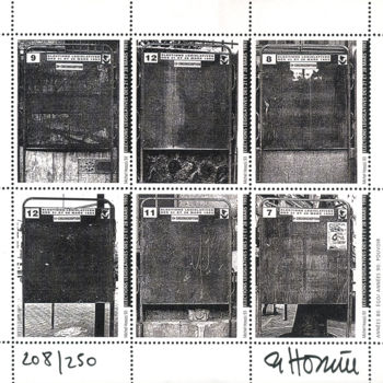 Gravures & estampes intitulée "Panneaux électoraux…" par Hosszu, Œuvre d'art originale, Papier