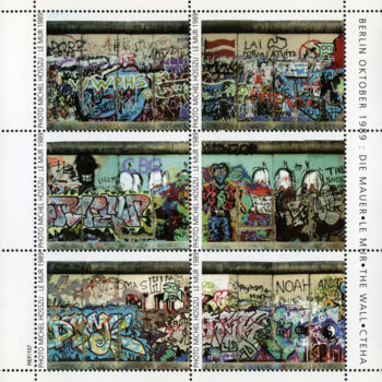 Druckgrafik mit dem Titel "Mur de berlin (x6)…" von Hosszu, Original-Kunstwerk, Lithographie