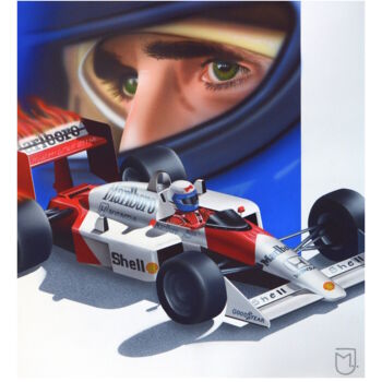 Рисунок под названием "Alain Prost, pilote…" - Michel Jegerlehner, Подлинное произведение искусства, Аэрограф