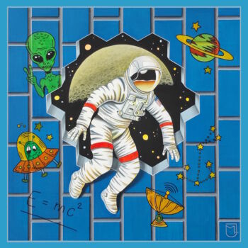 Картина под названием "Astronaute 1969" - Michel Jegerlehner, Подлинное произведение искусства, Акрил