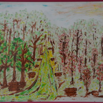 Painting titled "le-chemin" by Mic, Original Artwork, Acrylic