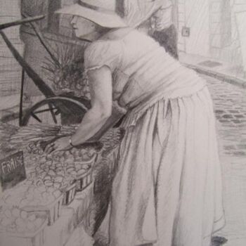 Pintura titulada "la marchande de fra…" por Michel Littée, Obra de arte original
