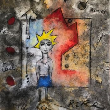 Картина под названием "Rire, aimer, danser" - Michel Loufrani, Подлинное произведение искусства, Масло