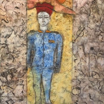 Painting titled "Homme important" by Michel Loufrani, Original Artwork, Oil