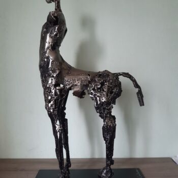 Sculpture titled "Centaure" by Michel Marzin, Original Artwork, Metals