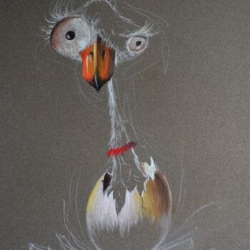 Рисунок под названием "ME VOILA !!" - Michel Michaux, Подлинное произведение искусства, Пастель
