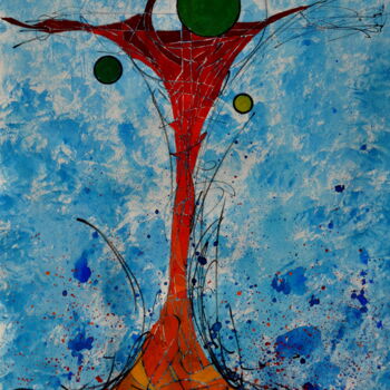 Painting titled "ABSTRACTION 40" by Michel Michaux, Original Artwork, Gouache