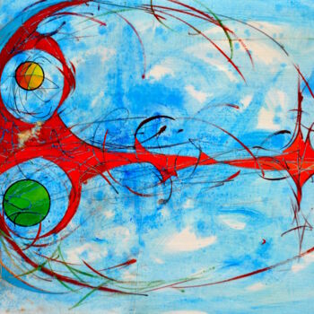 Malerei mit dem Titel "1333-abstraction-61…" von Michel Michaux, Original-Kunstwerk, Öl