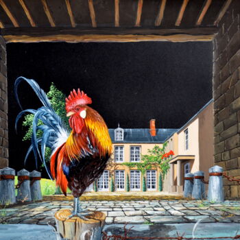Peinture intitulée "COQ GAULOIS" par Michel Michaux, Œuvre d'art originale, Huile
