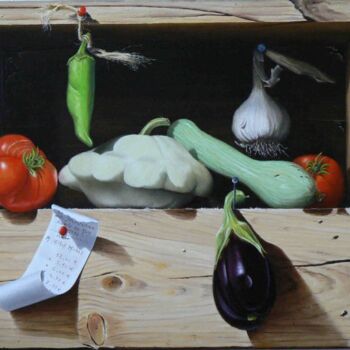 Pintura titulada "Lou mercat Prouvenç…" por Michel Millet, Obra de arte original, Oleo Montado en Bastidor de camilla de mad…