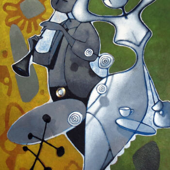 Картина под названием "paranello-musik2" - Michel Moreau (MORO), Подлинное произведение искусства, Акрил