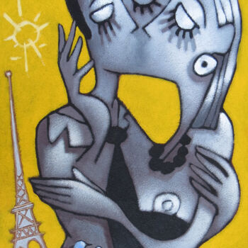 Peinture intitulée "paris-darling" par Michel Moreau (MORO), Œuvre d'art originale, Acrylique
