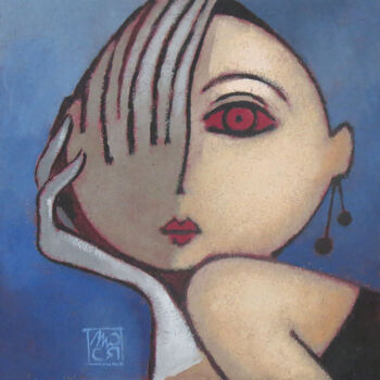 Painting titled "porttrait-delle-908…" by Michel Moreau (MORO), Original Artwork, Acrylic