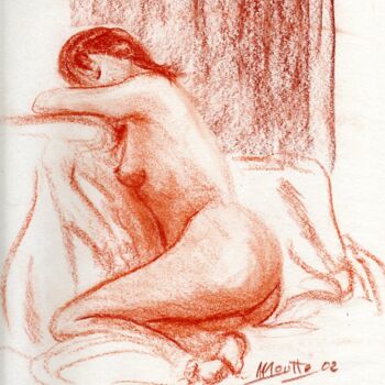 Disegno intitolato "nu sanguine" da Michel Moutte, Opera d'arte originale, Matita