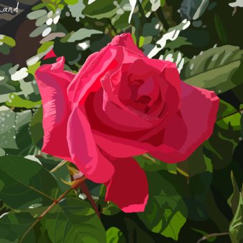 Digitale Kunst mit dem Titel "2018-01-08-une-rose…" von Michel Normand, Original-Kunstwerk