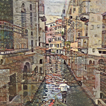 Digitale Kunst mit dem Titel "2020-05-18 Venise" von Michel Normand, Original-Kunstwerk, Digitale Malerei