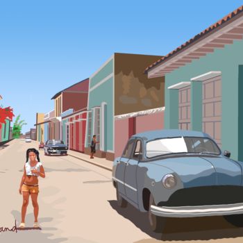 Artes digitais intitulada "2020-07-31 Cuba-Tri…" por Michel Normand, Obras de arte originais, Pintura digital
