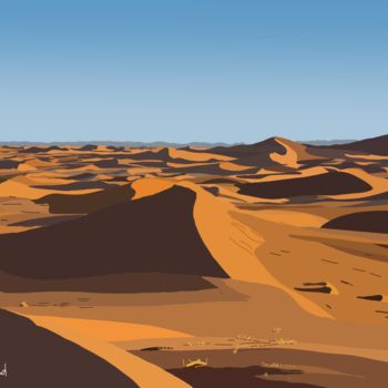 Arts numériques intitulée "2020-09-29 dunes" par Michel Normand, Œuvre d'art originale, Peinture numérique