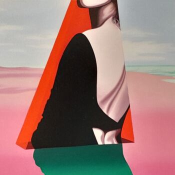 Peinture intitulée "Femme de dos" par Michel Pezeril, Œuvre d'art originale, Huile Monté sur Châssis en bois