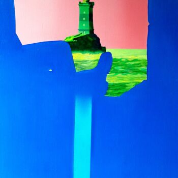 Pintura titulada "le Phare de la viei…" por Michel Pezeril, Obra de arte original, Oleo Montado en Bastidor de camilla de ma…