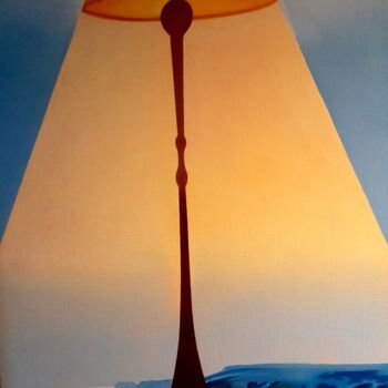 Картина под названием "Lampe-phare" - Michel Pezeril, Подлинное произведение искусства, Масло Установлен на Деревянная рама…