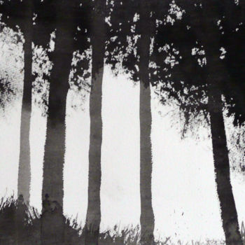 Картина под названием "Forest" - Michel Pinosa, Подлинное произведение искусства, Чернила