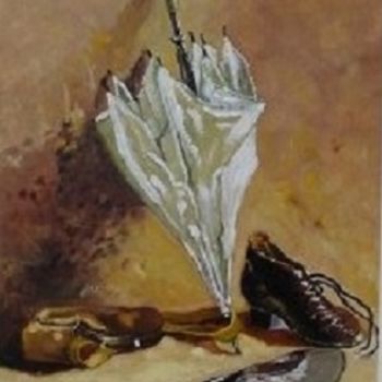 Peinture intitulée "Le parapluie - Aprè…" par Michel Pomat, Œuvre d'art originale, Huile