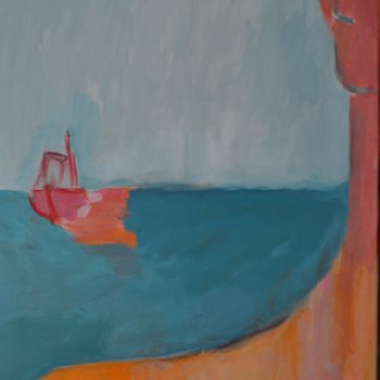 Painting titled "marin pêcheur 3" by Michel Rajchenbach, Original Artwork, Oil