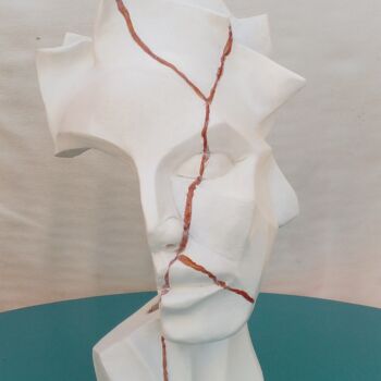 Sculpture intitulée "asymétrie anguleuse" par Michel Rieb, Œuvre d'art originale, Terre cuite