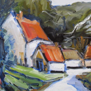 Peinture intitulée "hameau des sept val…" par Michel Rouillard, Œuvre d'art originale