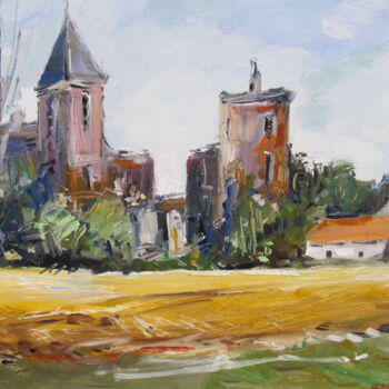 Schilderij getiteld "chateau de goeulzin…" door Michel Rouillard, Origineel Kunstwerk