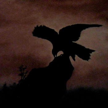 Pittura intitolato "Aigle perché" da Michel Roy, Opera d'arte originale