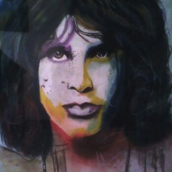 Zeichnungen mit dem Titel "Jim Morrison.jpg" von Michel Ruelle (Aéro), Original-Kunstwerk, Pastell