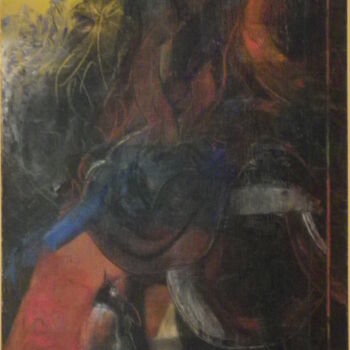 Pittura intitolato "Les nuits du Soleil" da Michel Schreyer, Opera d'arte originale, Olio Montato su Telaio per barella in l…