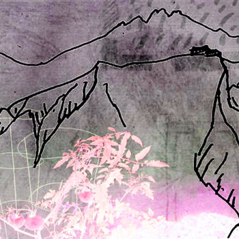 제목이 "drawing a mountain…"인 판화 Michel Tabanou로, 원작, 디지털 인쇄
