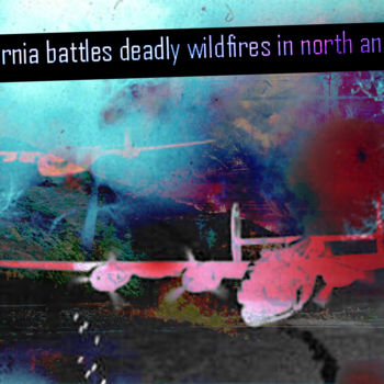 Estampas & grabados titulada "California battles…" por Michel Tabanou, Obra de arte original, Impresión digital