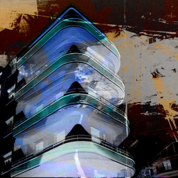 Цифровое искусство под названием "athens bluenight bu…" - Michel Tabanou, Подлинное произведение искусства, Цифровая живопись