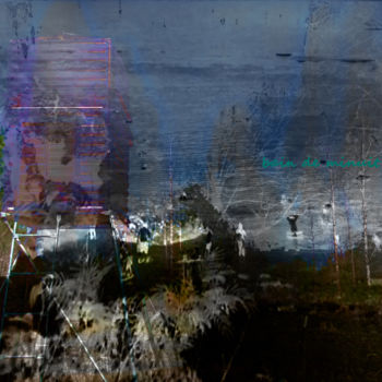 Arts numériques intitulée "bain de minuit" par Michel Tabanou, Œuvre d'art originale, Peinture numérique