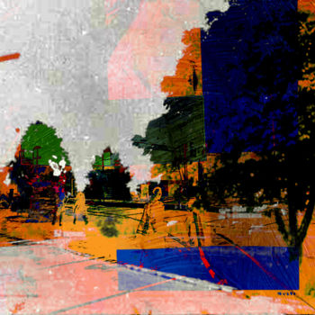 Arte digitale intitolato "walking the streets…" da Michel Tabanou, Opera d'arte originale, Pittura digitale