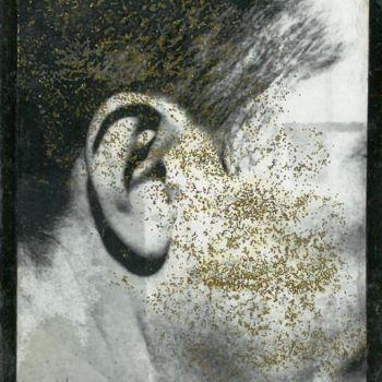 Malerei mit dem Titel "l'oreille de GILBERT" von Michel Tabanou, Original-Kunstwerk, Pigmente