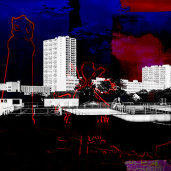 Digitale Kunst mit dem Titel "Fontenay-sous-bois…" von Michel Tabanou, Original-Kunstwerk, Digitale Malerei