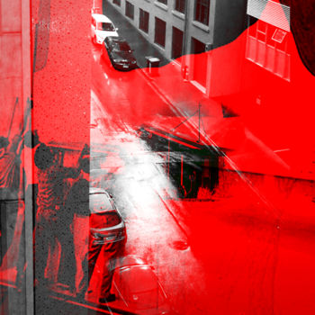 Digital Arts titled "contestation rouge" by Michel Tabanou, Original Artwork, Digital Painting