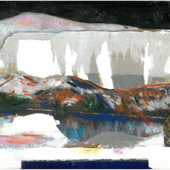 Malerei mit dem Titel "Paysage islandais" von Michel Tabanou, Original-Kunstwerk, Acryl