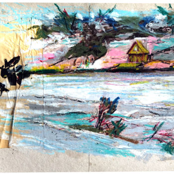Malerei mit dem Titel "pour sortir du conf…" von Michel Tabanou, Original-Kunstwerk, Pastell Auf Karton montiert