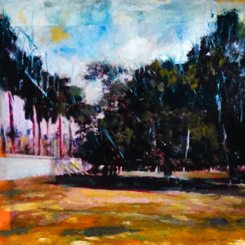 Malerei mit dem Titel "arbres et miroir, B…" von Michel Tabanou, Original-Kunstwerk, Öl
