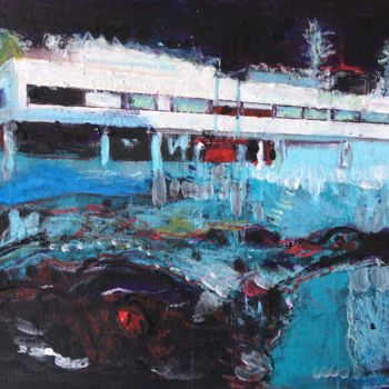 Pintura titulada "la maison du lac" por Michel Tabanou, Obra de arte original, Acrílico