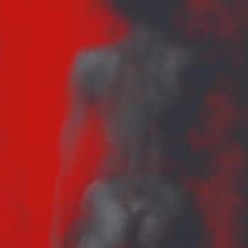 「nude in red 0014-01」というタイトルのデジタルアーツ Michel Thiery (By Daesyl arts)によって, オリジナルのアートワーク, デジタル絵画