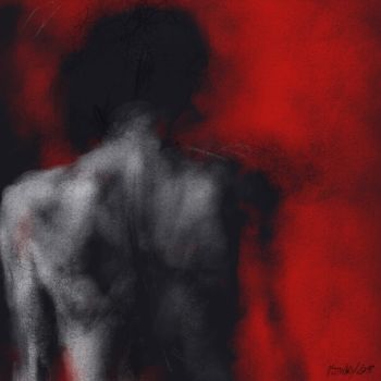 Digitale Kunst getiteld "nude in red 0018-03…" door Michel Thiery (By Daesyl arts), Origineel Kunstwerk, Digitaal Schilderwe…