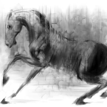 Digital Arts titled "Horse 09" by Michel Thiery (By Daesyl arts), Original Artwork, Digital Painting